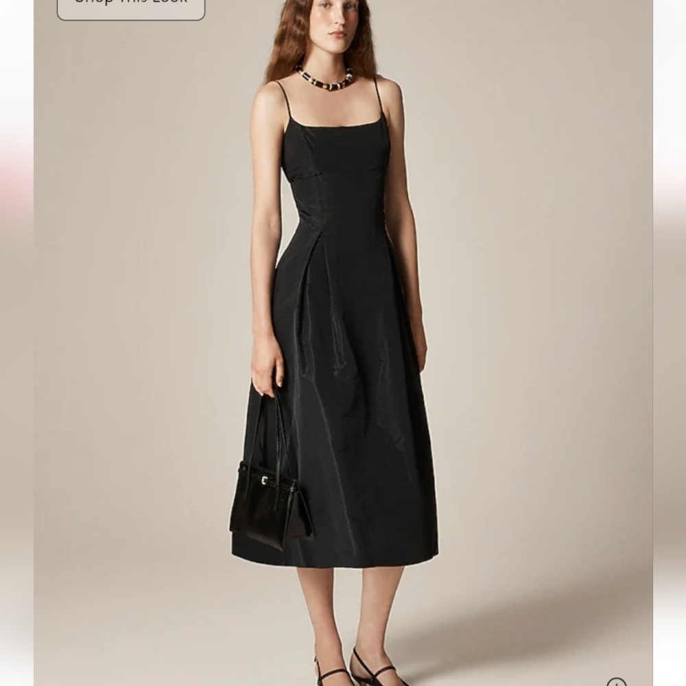 J Crew Collection pleated evening dress in taffeta CO015 Size 6 NWT Black